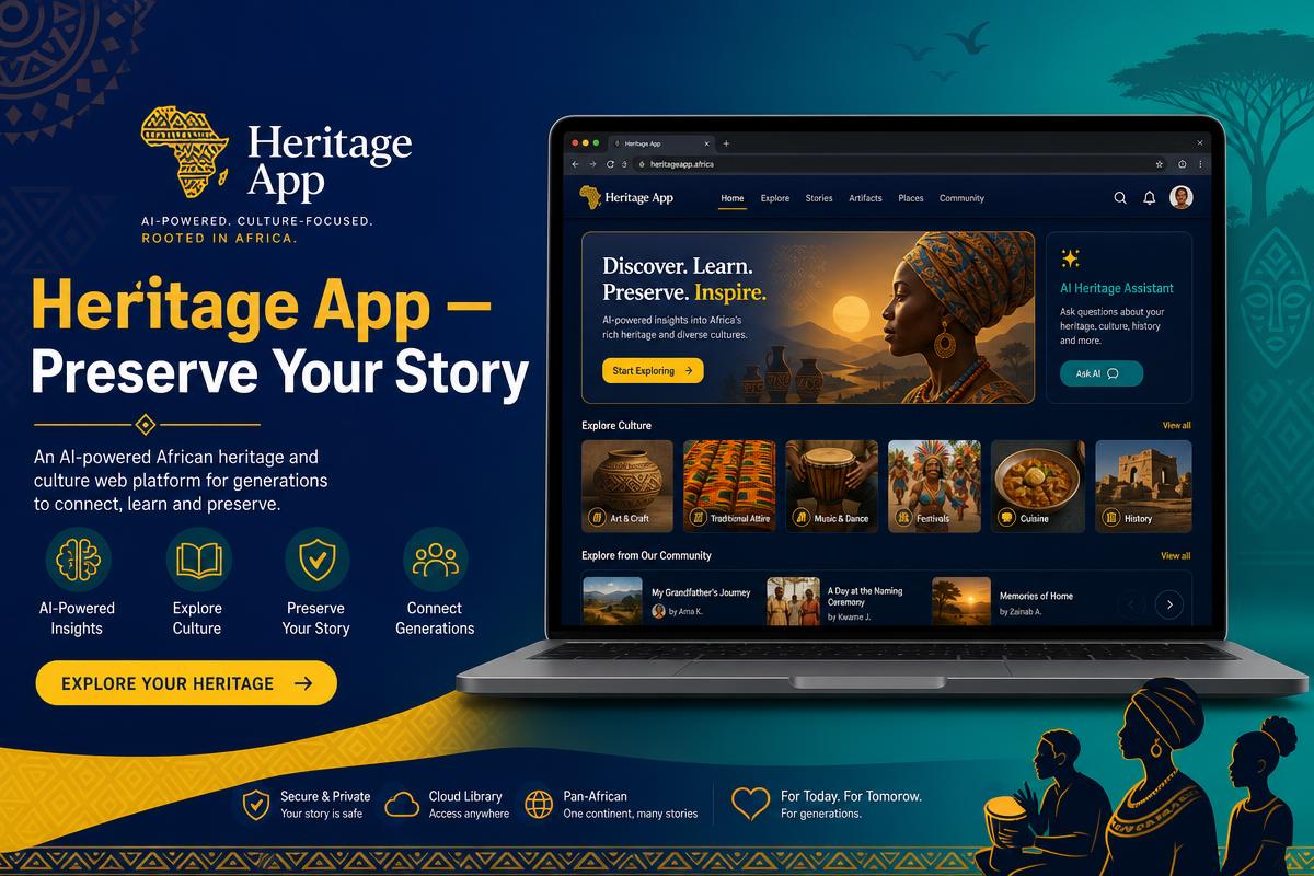 Heritage App web app promotional graphic