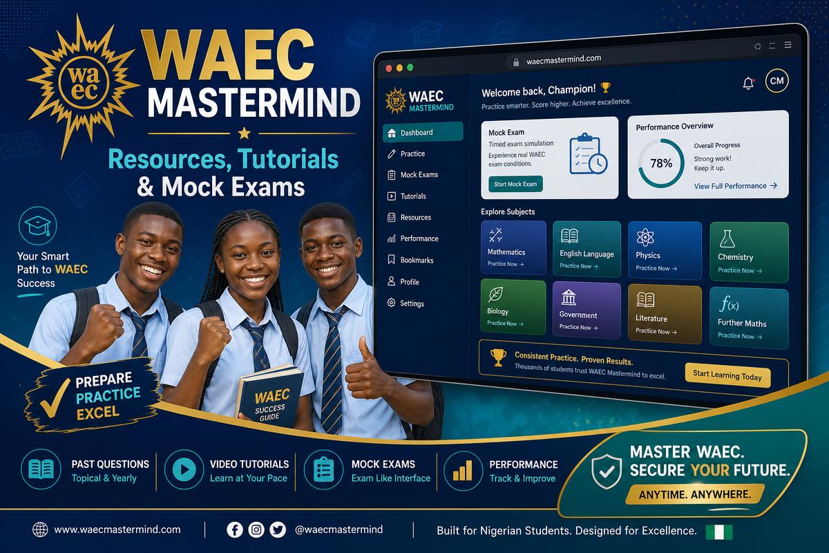 WAEC Mastermind platform promotional screenshot